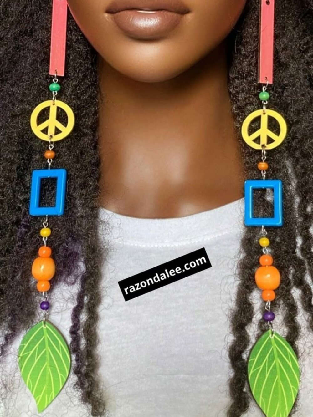 Elongated Dangle Earrings Mixed Shapes and Colors by Razonda Lee